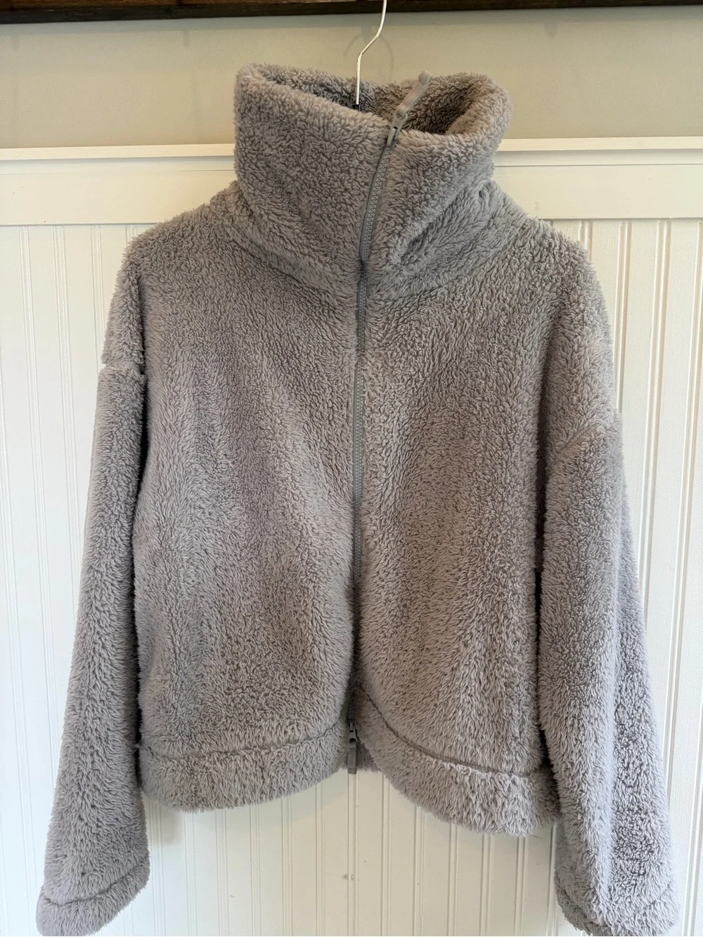 FREE PEOPLE Cozy High-Neck Fleece Jacket - Gray